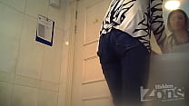 white pullover at toilet on pissing girl on spy cam
